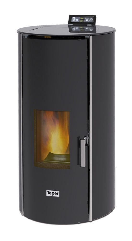 Glass Idro central heating pellet fireplace