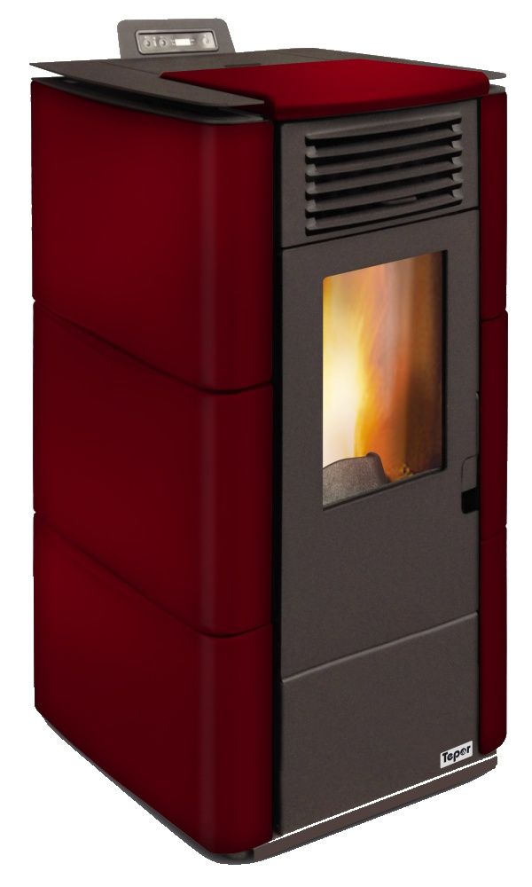 Maiolica air-heated pellet fireplace