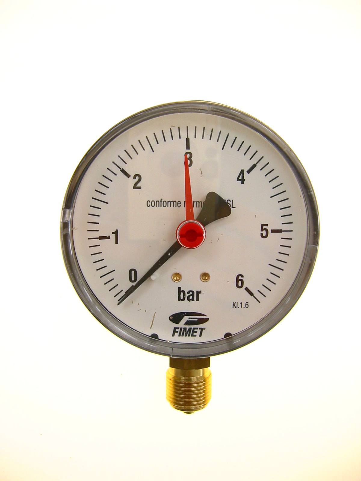 Pressure gauge 0-10 bar, 80 mm, 1/2