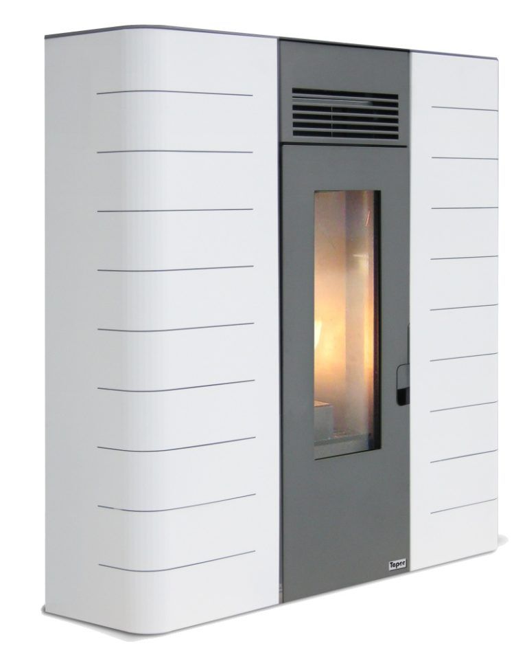 Slim Idro central heating pellet fireplace