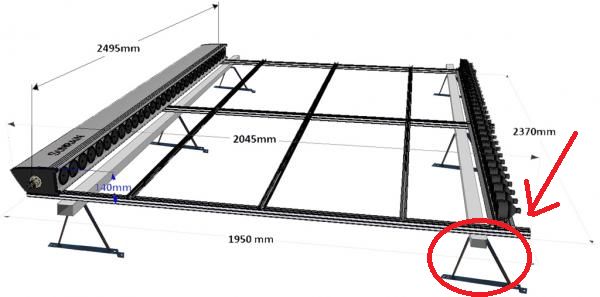 Sunrain TZ58 / 1800-30R roof frame
